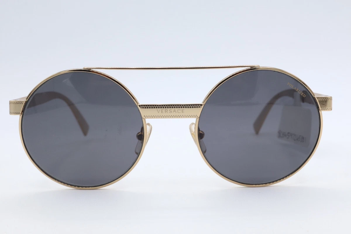 NIB Versace Round aviator sunglasses. Versace VE2232 XXL (61 - 18) with Grey lenses and Black  main image 3