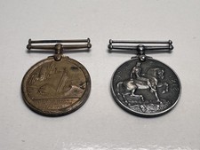 Mercantile Marine War Medal Pair WW1 Full Size Genuine George Dodkin Navy