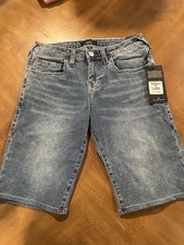 True Religion Boys Ricky Relaxed Straight Denim Shorts Blue Size 14