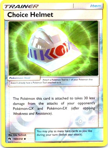 Choice Helmet 169/214 Uncommon Lost Thunder Pokemon Reverse Holo Near Mint