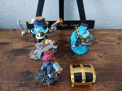 Skylanders Lot: Wash Buckler, Rip Tide, Sprocket & Gold Mystery Chest - Tested