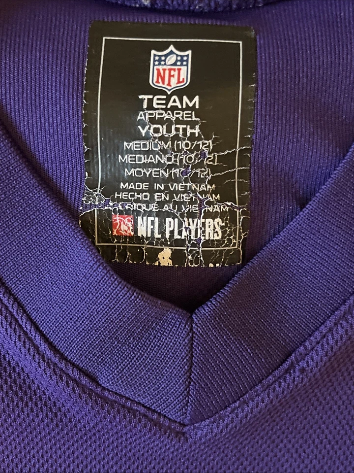 Camiseta deportiva juvenil mediana 10/12 púrpura de los Minnesota Vikings Kirk Cousins #8 NFL usada en excelente estado Foto 3 de 4