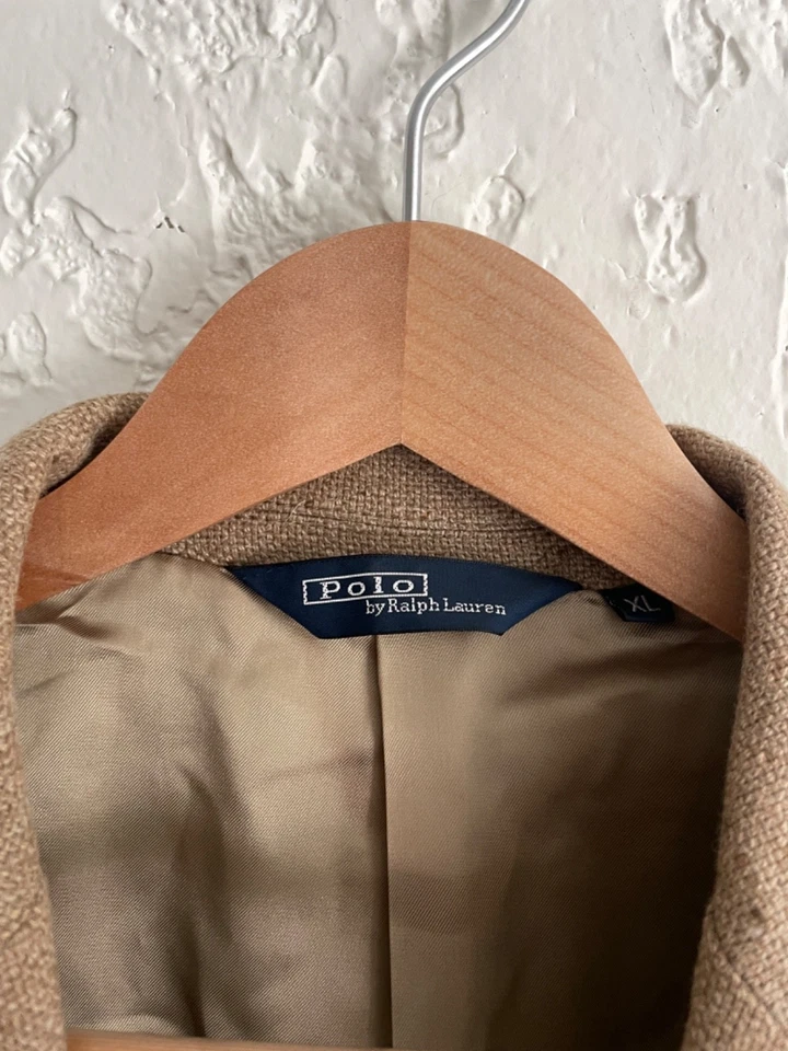 🔥 POLO RALPH LAUREN® RARE 80s Donegal Textured Tweed Chore 3 Roll 2 Blazer - XL - Image 3 of 4