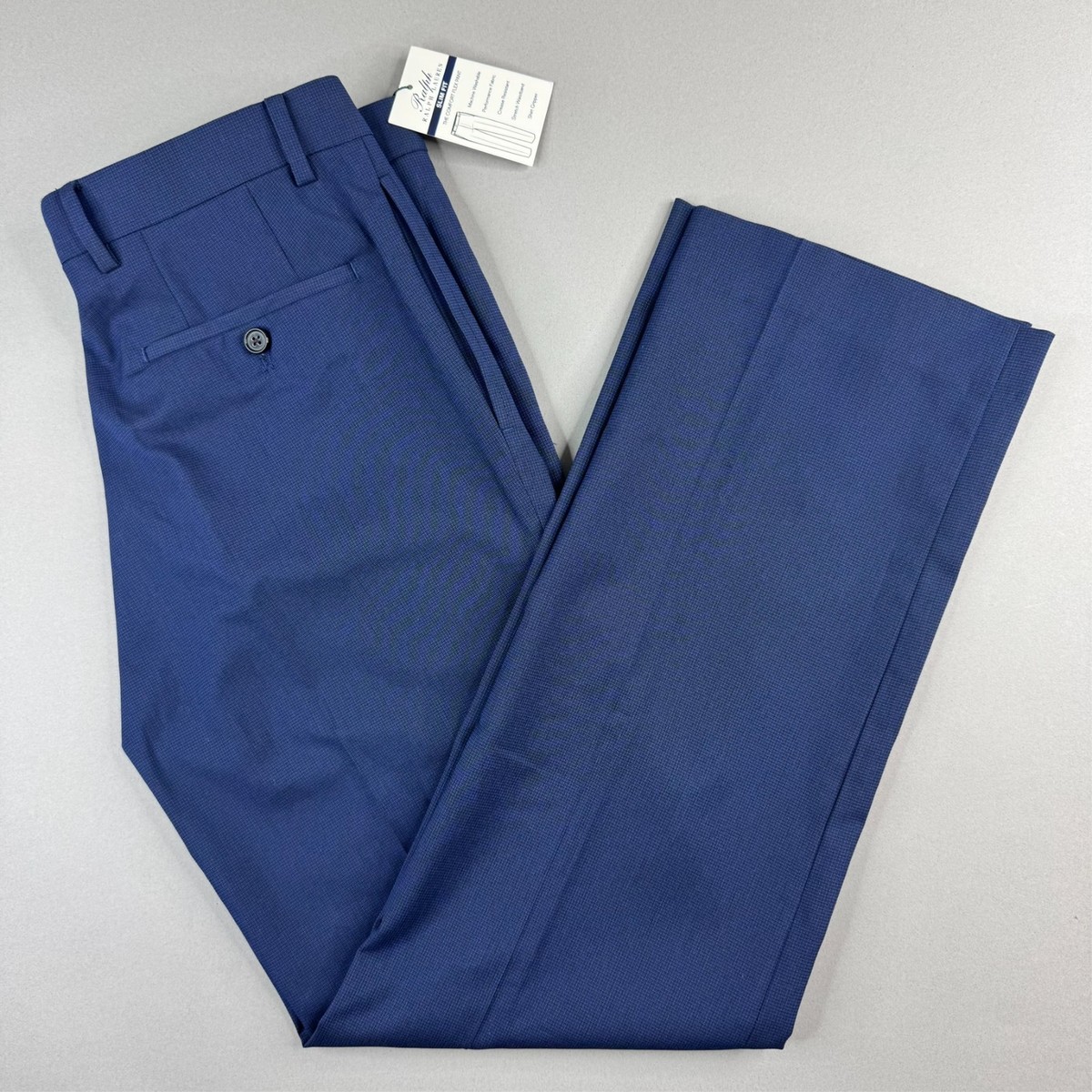 ralph lauren comfort fit dress pants Lauren Ralph Lauren Mens Classic-Fit Wool Plaid Dress Pants 44W x 32L Navy  at Amazon Men's Clothing store