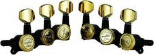 Gold and Black 3L 3R Locking Tuners for Precision Guitar Tuning - 1:18 Ratio