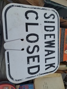 14 X 11 Plastic Sidewalk Closed Cone Sign
