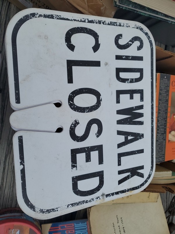 14 X 11 Plastic Sidewalk Closed Cone Sign