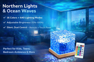 Northern Lights Projector Galaxy Lamp 16 Color LED Mood Light Remote Ocean Wave