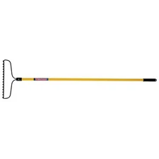 Westward 16 in Steel Bow Rake, 15 Tines, 60 in L Fiberglass Handle 3YU78