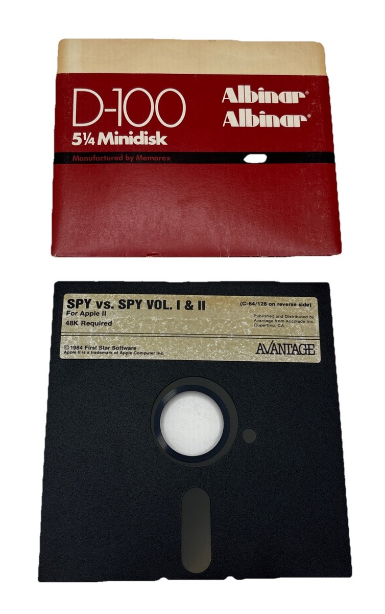 Spy vs Spy vol 1 & 2 commodore 64 & Apple 5.25 Floppy Disk only