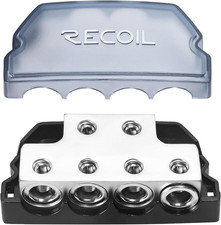 RECOIL BDB24 6-Way Power Distribution Block, 2 X 0/2/4 Gauge in / 4 X 0/2/4 Gaug