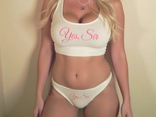 Yes Sir Lingerie Set Glitter Bimbo Slut Clothing Thong Sissy Femboy Crop Top