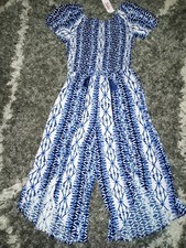 Girls justice smocked cropped jumpsuit size 10 new slit leg