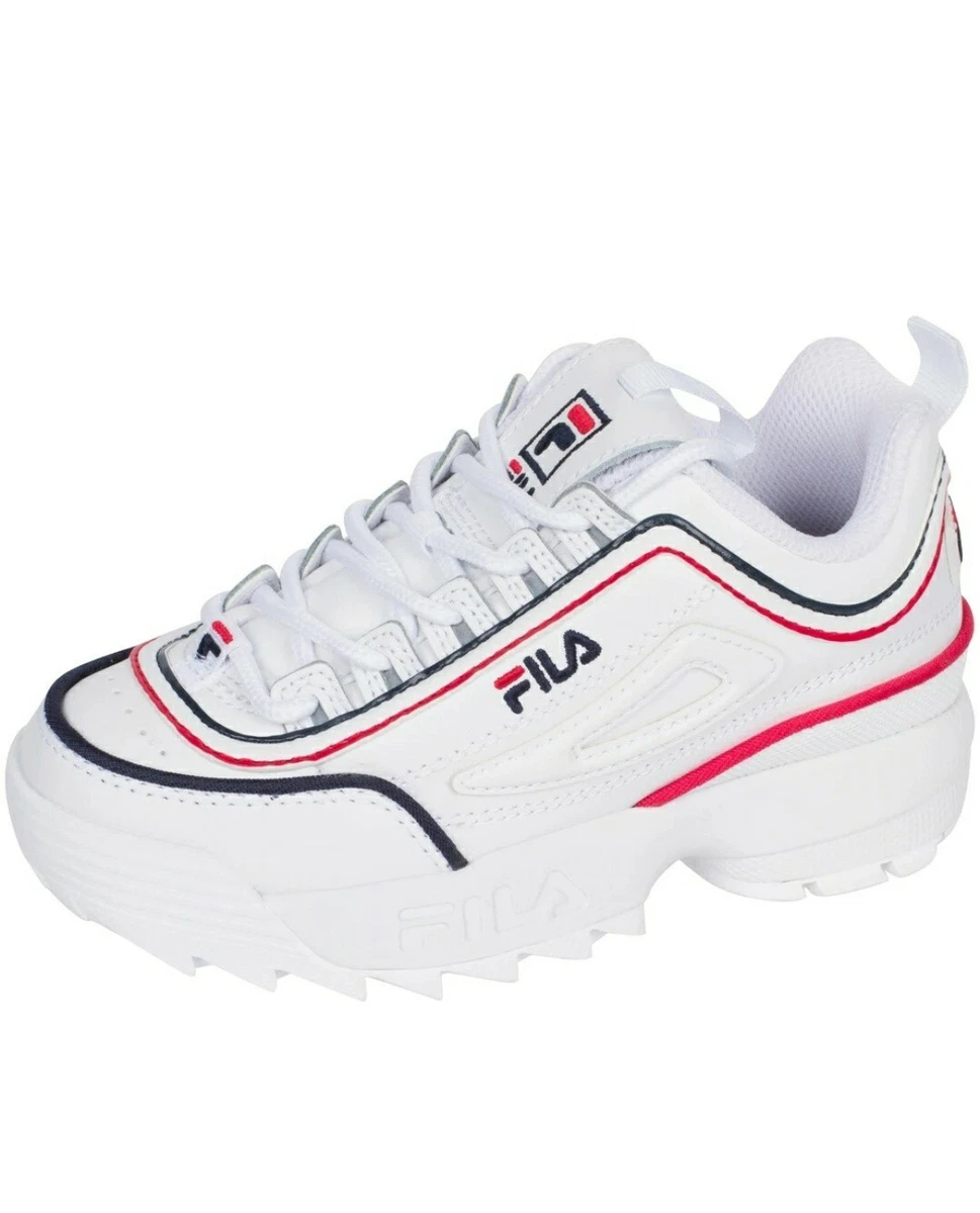 FILA Childrens Disruptor II Contrast Piping Color White Fila Navy