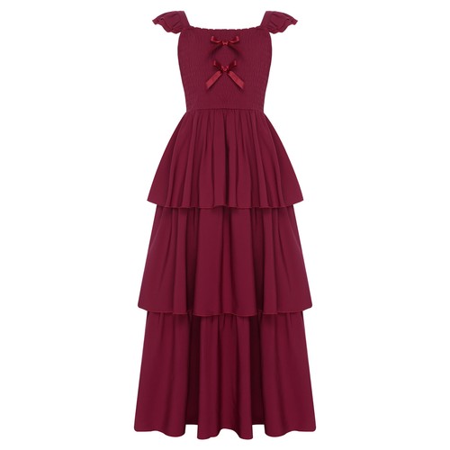 Girls Maxi Dress Vintage Charm Party Dress Ankle Length Sweet Cute Casual Gown - Picture 7 of 71