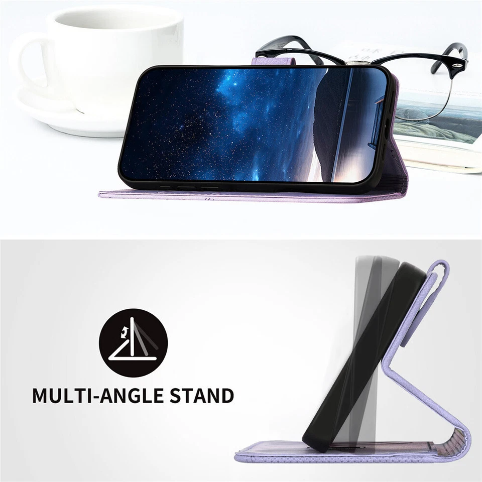 Leather Butterfly Wallet Phone Case For Motorola G62 G84 G55 G54 Edge 60 50 G73 - Image 4 of 4