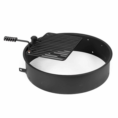 Ash & Ember 32'' Steel Fire Ring with 15.5'' x 19.5'' Grate