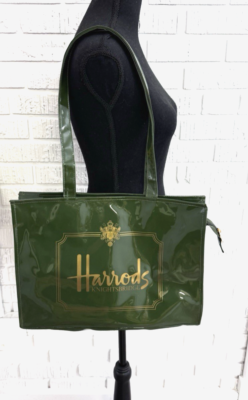 Harrods　KNIGHTSBRID GE HARRODS KNIGHTSBRIDGE GREEN PVC SHOULDER TOTE BAG | eBay
