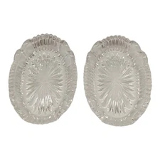 Crystal Cut Glass Open Salt Cellars Lot Of 2