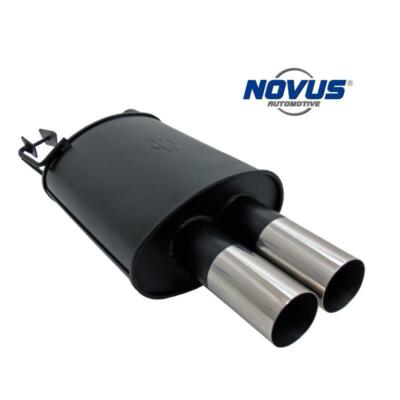 Novus N Sport Auspuff Endschalldämpfer 2x76 rund Edelstahl paßt für BMW E39 Limo
