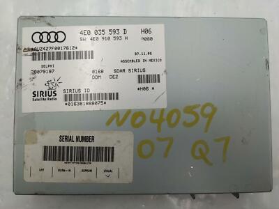2007 AUDI Q7 OEM SIRIUS SATELLITE RADIO RECEIVER MODULE 4E0035593D 