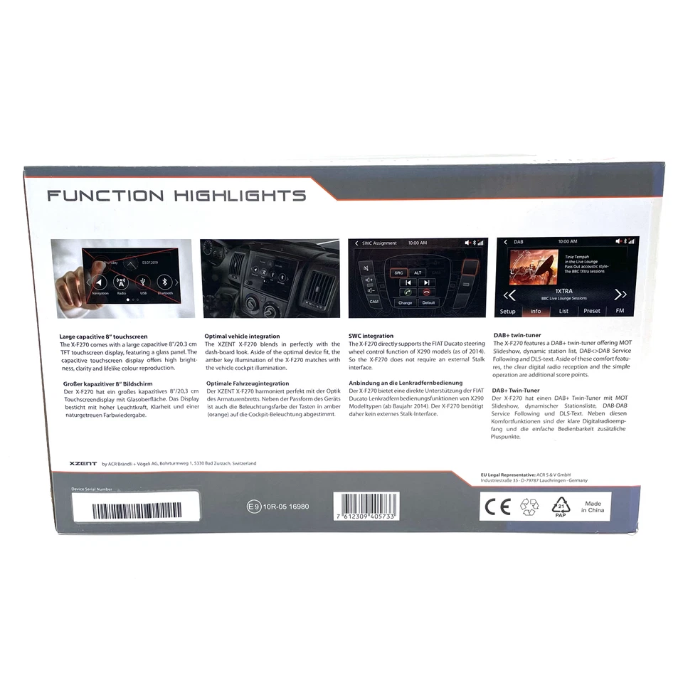 XZent X-F270 Infotainer Fiat Ducato Multimediaradio Wohnmobil - Bild 3 von 4