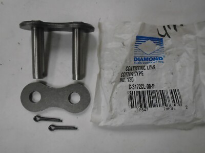 NEW! Diamond Chain Co. Inc. C-3172CL-08-P No. 120 Connecting Link