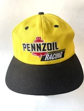 Vintage Pennzoil Racing Adjustable Cap Hat Yellow/Black K Products NASCAR