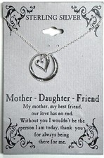 KOHLS Thailand Sterling Silver Mother Daughter Friend Heart Keepsake Necklace