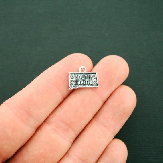 Dakota Charms 4 South Dakota Charms Antique Silver Tone 2 Sided State Charm - SC6350 | eBay