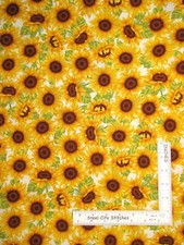 Sunny Sunflowers Sun Flower Floral White Cotton Fabric Studio E By The Yard
