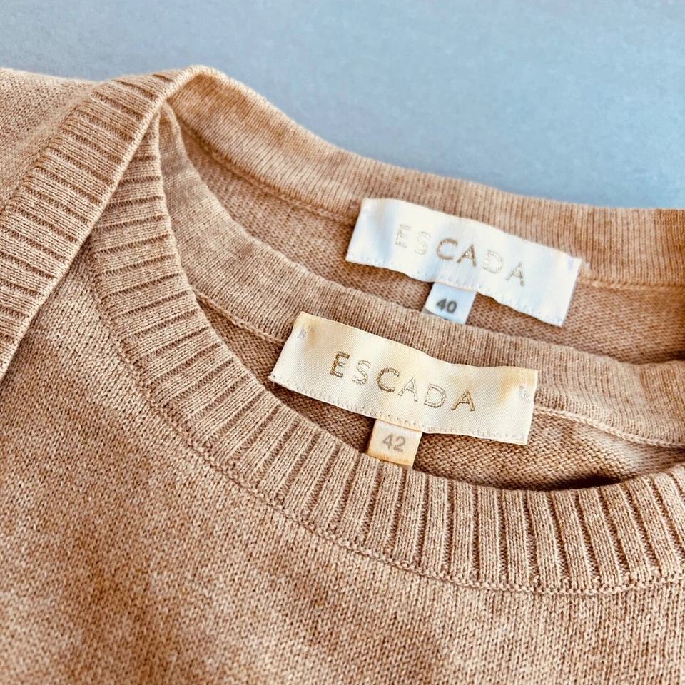 Ropa ESCADA: vintage, twinset beige, estilo dinero antiguo, elegante conjunto de dos piezas Foto 2 de 4