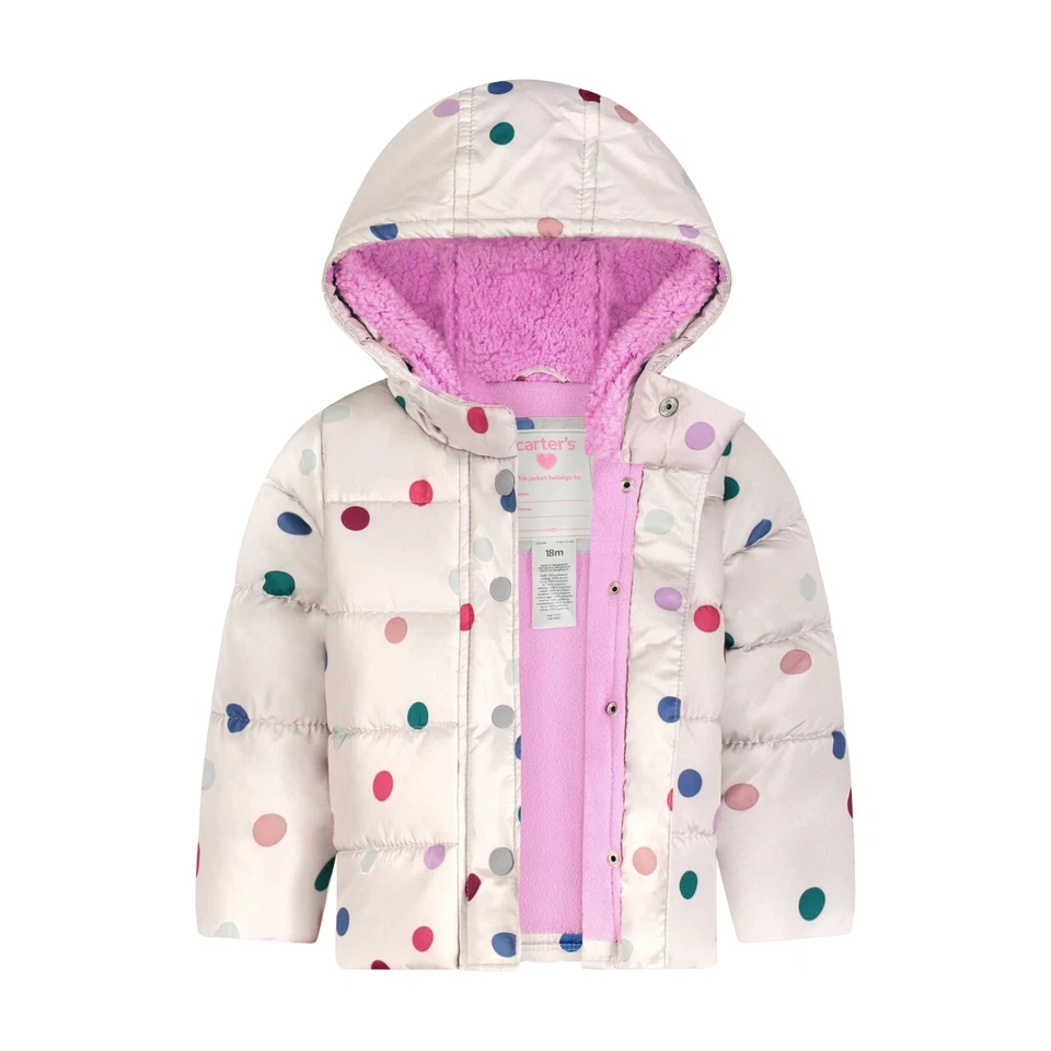 Traje de nieve con babero de 2 piezas Carter's para niña 2T 3T 4 5/6 6X 7/8 estampado lila/gris nuevo con etiquetas Foto 2 de 4