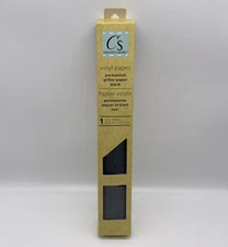 New Crafters Square Black Vinyl Glitter Paper Permanent NIB