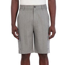IRON CO Men's 11" Heather Grey Stretch Hybrid Cargo Short 1427902S Size 34