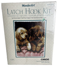 NOS Caron WonderArt Latch Hook Rug Craft Kit Labs Labrador Puppies New Sealed