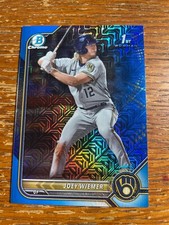 Joey Wiemer 2022 Bowman Chrome Blue Mojo Refractor /150 BCP-207 1st Bowman