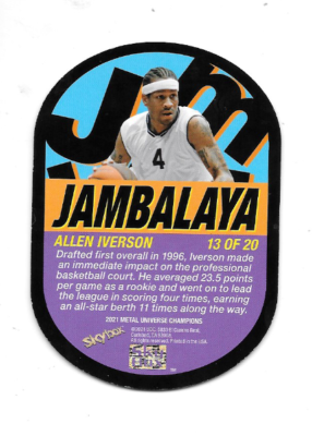 2021 Skybox Metal Universe Champions JAMBALAYA Allen Iverson | eBay