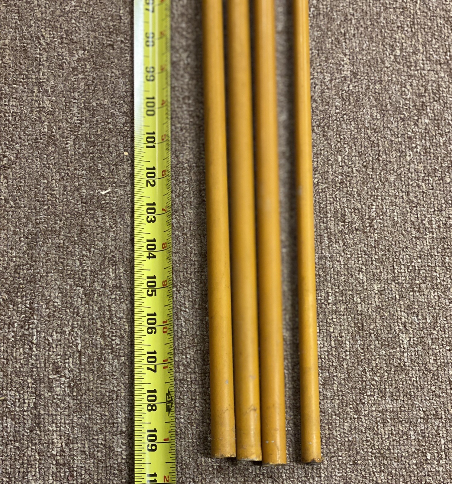 Lot of 4 Vintage Lamiglas Honey Yellow Fishing Rod Blanks Fly Casting