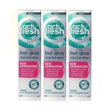 PediTech Acti-Fresh Foot Odour Spray 100ml x3 | Stops Foot Odour