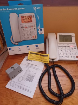 AT&T CL4940 CORDED Speaker PHONE w/ ANSWERING SYSTEM & BIG NUMBERS ...
