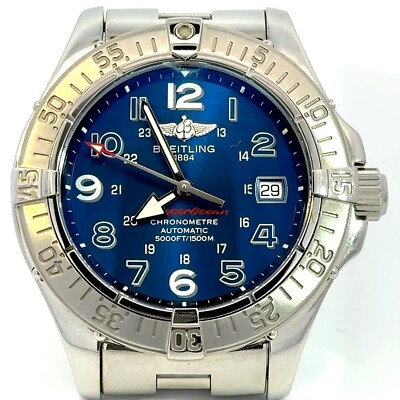 Breitling SuperOcean Chronometre Stainless Steel Blue Dial Men's Watch - J1000
