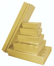 Gold Cotton Filled Gift Box Jewelry Craft Collectibles Packaging Boxes Wholesale