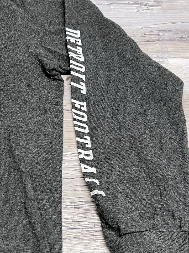 Detroit Lions NFL Dark Gray Football T-Shirt Long Sleeve Majestic Adult Size L - Image 4 of 4