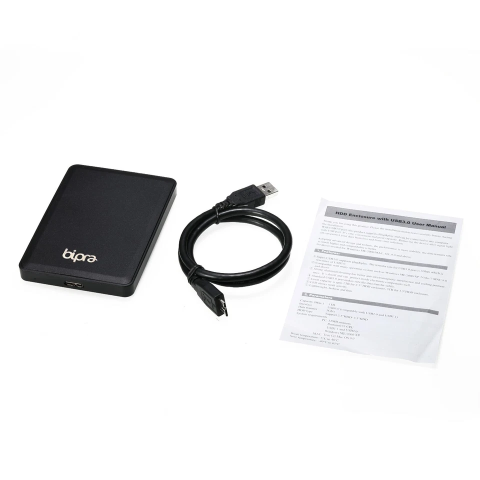 Bipra 320GB 2.5 inch USB 3.0 NTFS Portable Slim External Hard Drive - Black - Image 4 of 4
