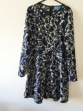 Simply Vera  By  Vera Wang  Dress Small   Blue Long Sleeves Fit & Flare Dress