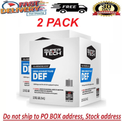 (2 PACK) Super Tech DEF Diesel Exhaust Fluid, mad in the USA 9.46 L 2.5 Gallon