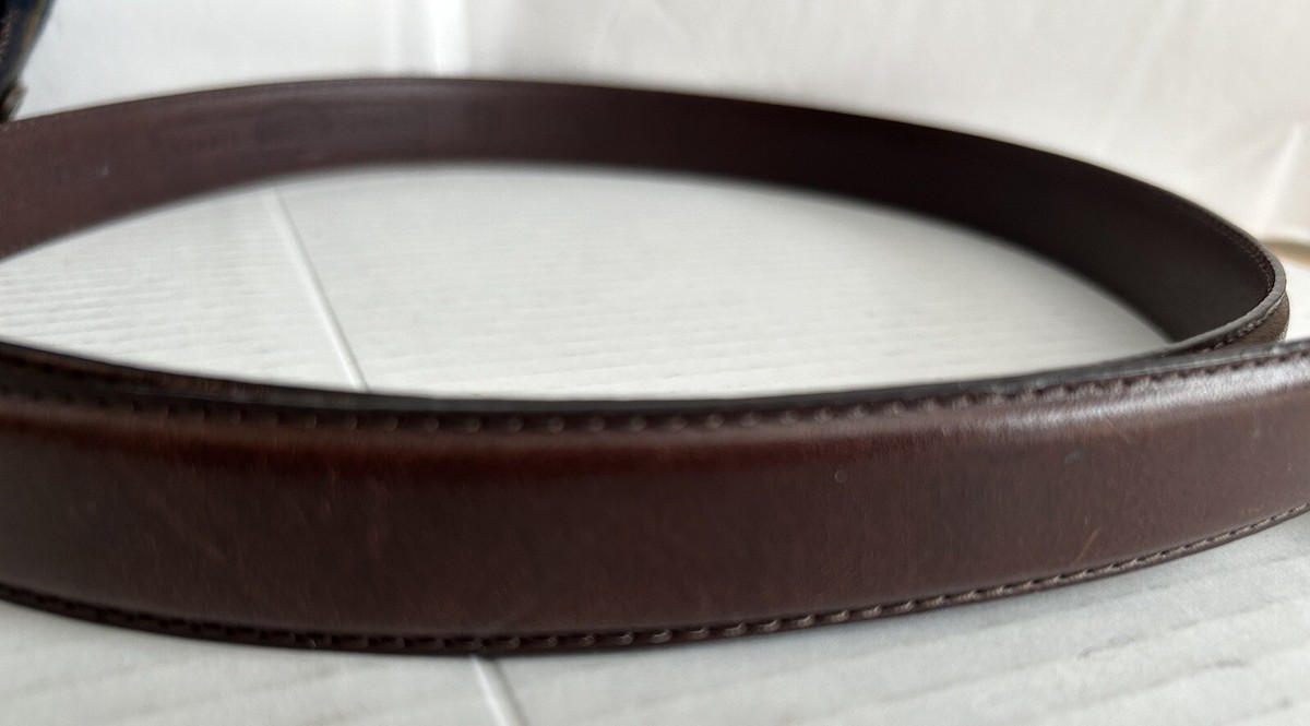 Fossil Leather Belt Women L Brown Two Tone Buckle Brown  display picture 2