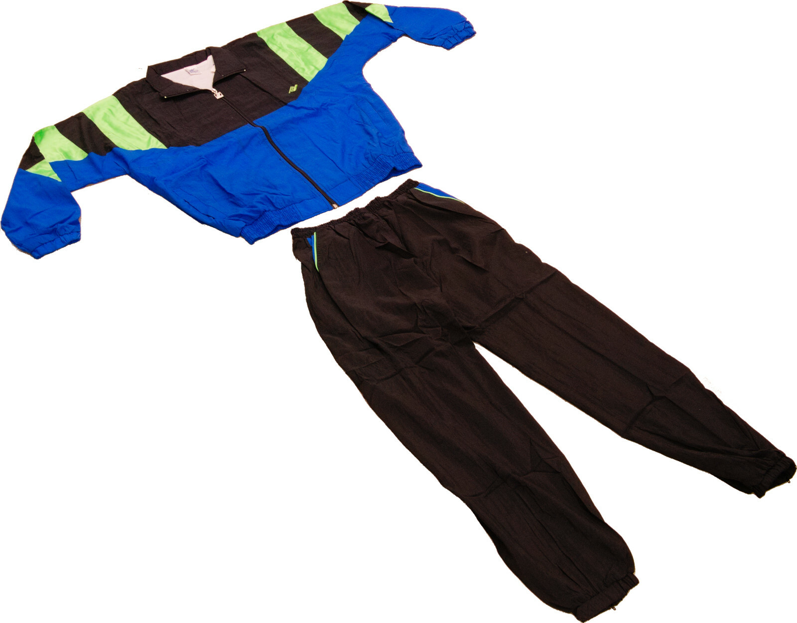 80er Jahre Sportanzug Damen Retro Set - Kurzarm Jacke & Shorts Im Farbblock Design Für Mottopartys