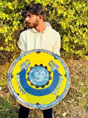 2 face Dragon Wooden Medieval Valhalla Shield Halloween Decorative/Gifts